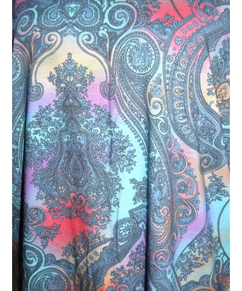Bluzka Oversize z hinduskim wzorem - odcienie niebieskiego